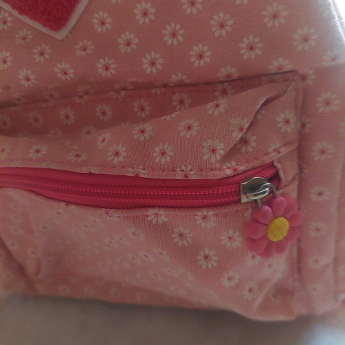 Pink children's backpack with flowers like new