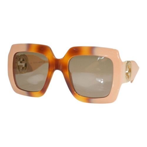 Gucci GG1022S oversized square sunglasses amber peach