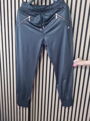 Adidas women's sports pants like new, black and gold