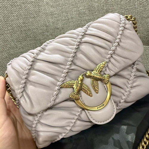 Pinko Baby Puff Ruffle Leather Bag used with original dust bag