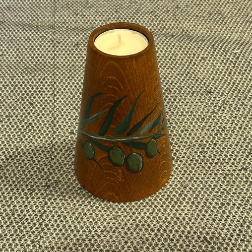 Wooden candlesticks new, handmade hand-painted set of 3