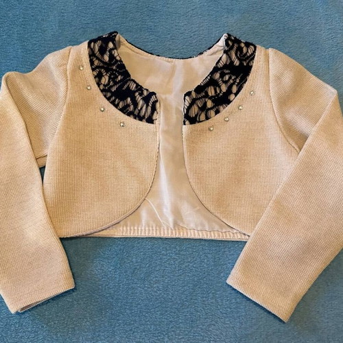 Elegant bolero for girl in ecru, like new