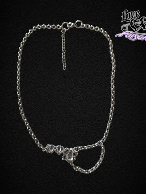 Love X Poison handmade stainless steel chain necklace with moonstone beads