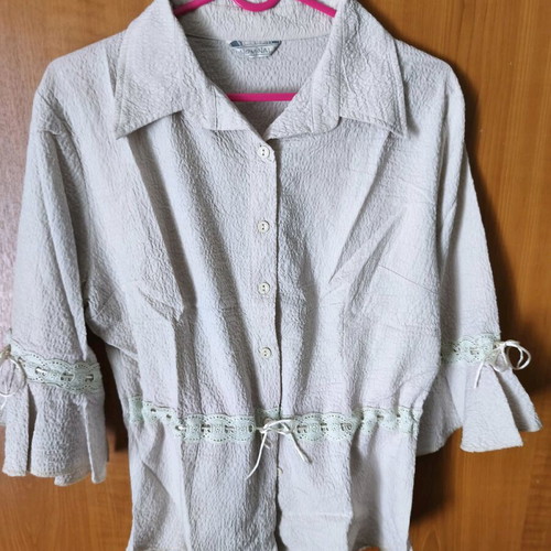 Skirt and shirt set like new, beige and olive, size medium/3