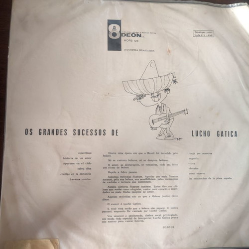Lucho Gatica vinyl used, Latin, 33 RPM record, 1959