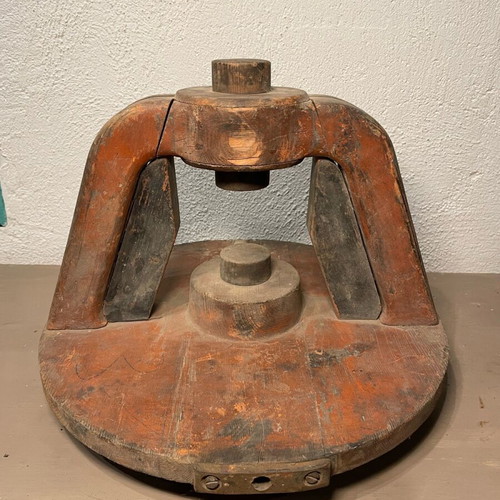 Wooden old press tool used, handmade folklore item
