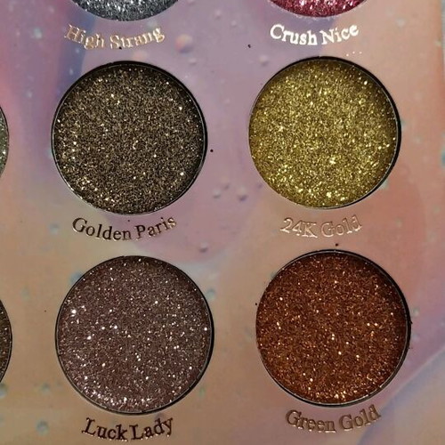 Glittering eye shadows slightly used, 3 colors
