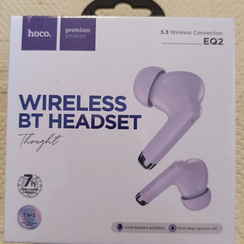 Hoco EQ2 TWS Bluetooth 5.3 wireless earbuds sealed, purple
