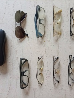 Glasses used, pack of 8 pairs with Ray Ban case