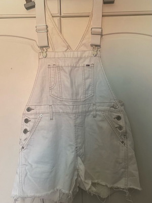 Tommy Jeans denim short overalls white size XS like new