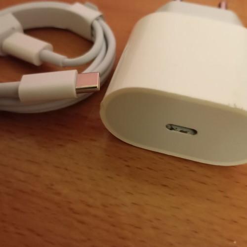Apple charger with USB-C adapter and original cable