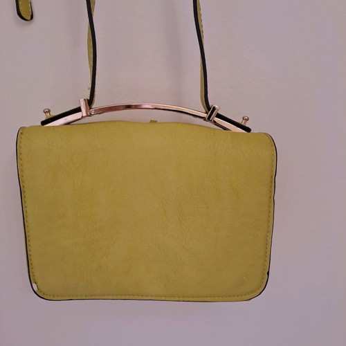 Shoulder bag used yellow fluorescent with wear