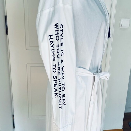 On Line long shirt white like new, size S