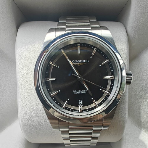 Longines Conquest 38mm black wristwatch
