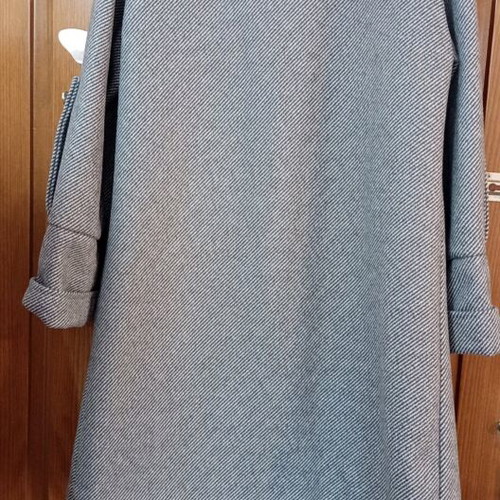 Warm gray coat like new with silver buttons, one size
