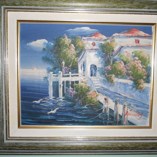 Painting 31 by 38 cm like new with frame