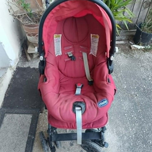 Chicco Trio Enjoy Fun stroller set like new, red