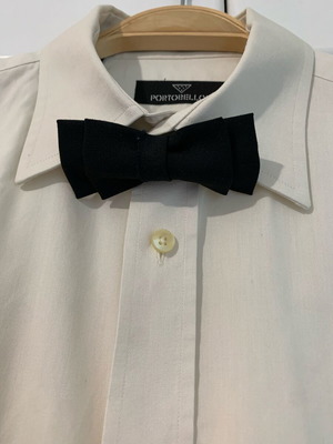 Black Double Bow Tie new with adjustable neck elastic
