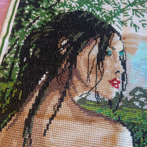 Handmade needlepoint in like-new condition