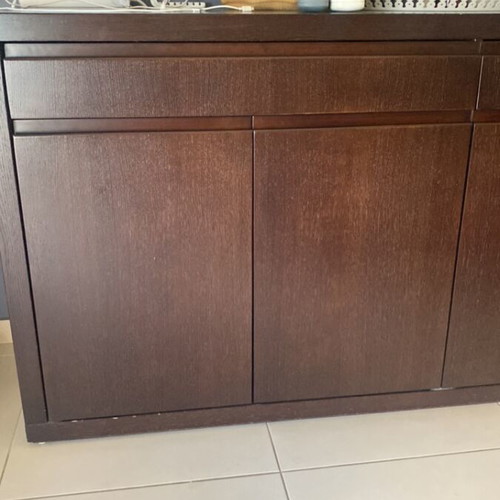Large wooden buffet 200 cm with drawers and cabinets