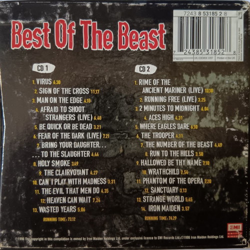 Iron Maiden Best of the Beast 2 CD used, metal genre
