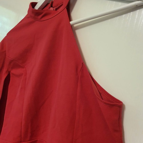 Shein red one-sleeve dress like new, short with slit