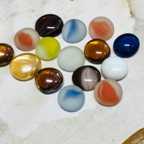 Pack of 15 multicolored cabochon cut stones new