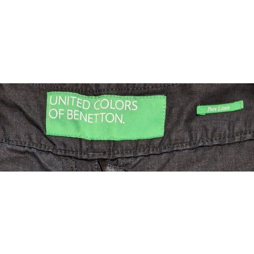 Benetton linen pants black 7/8 like new, size XS
