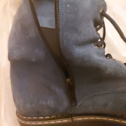 Blue soft suede ankle boots size 37 like new