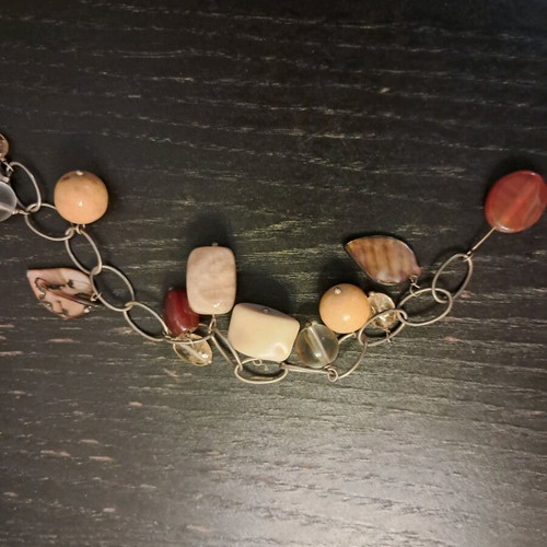 Boho jewelry set of 4 handmade with semi-precious stones and shells like new