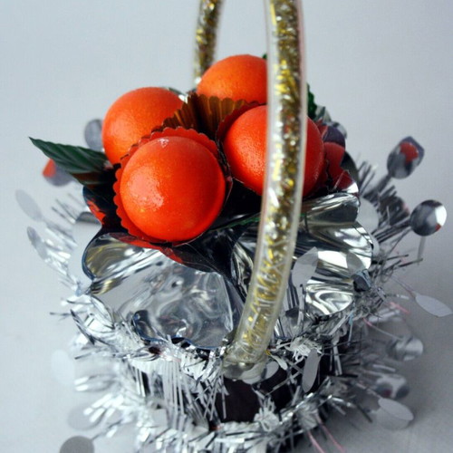 Christmas decorative fruit basket 1970s new