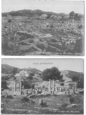 Set of 2 used postcards Ancient Olympia 1910s