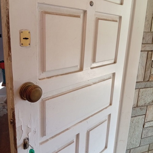 White wooden exterior door