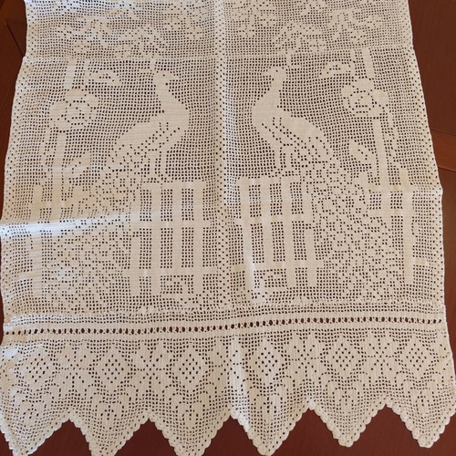 Handmade knitted curtains like new, set of 2, 67x77 cm