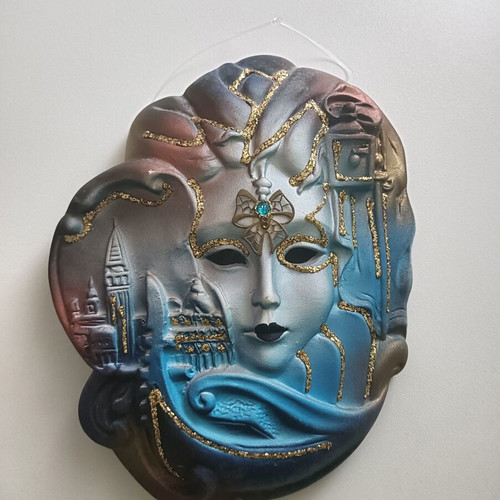 Decorative wall mask from Venice with gondola theme, like new