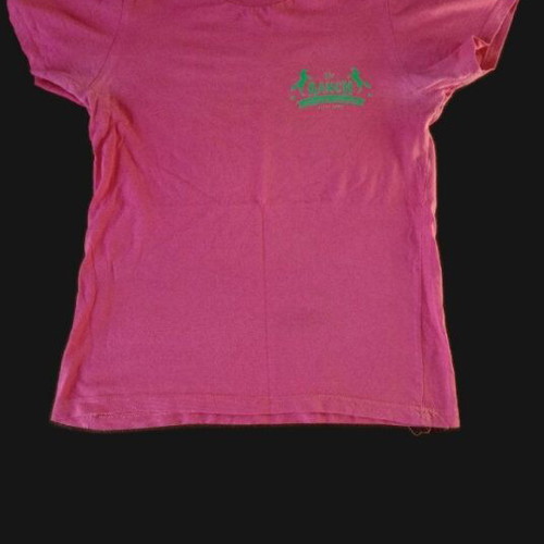 The Ranch Vintage T-shirt used, pink with green print, Y2K style