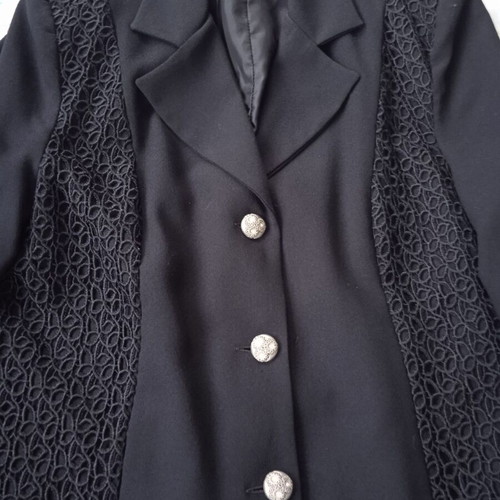 Black suit with guipure lace like new, size 48