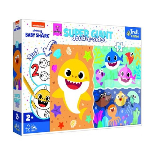 Super Giant Baby Shark puzzle used, 15 pieces