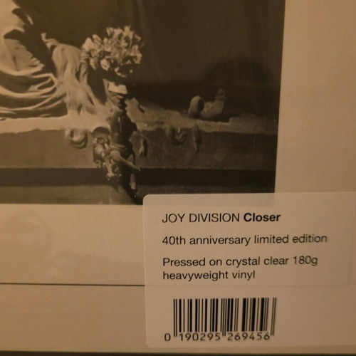 Joy Division Closer vinyl new 180g crystal clear