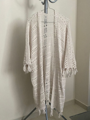 Boho Crochet Cardigan Trendyol S/M like new, off-white