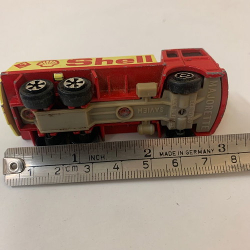Majorette Shell Vintage 70s Toy Tanker Used, Metal, Made in France