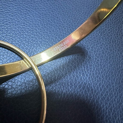 Steel double rod bracelet gold used