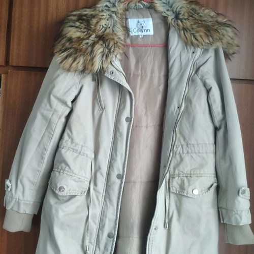 Beige jacket used with fur, size M Celestino