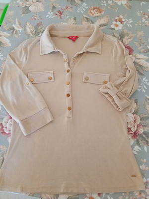 Guess polo shirt with collar, beige