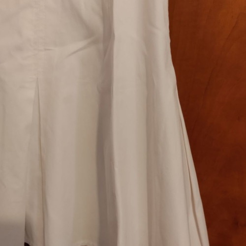 Skirt white cotton pleated used high-waisted