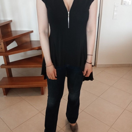 Blouse dress with zipper Lipsy London like new, black, one size