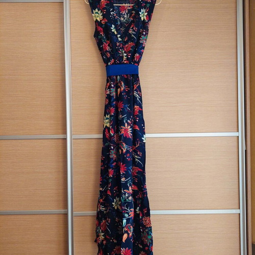 BMC long floral dress size S used, blue