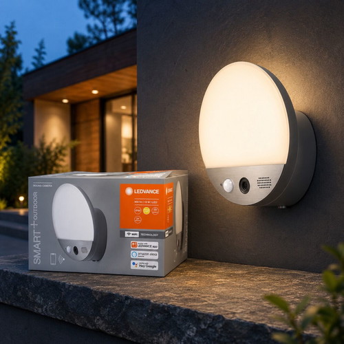 LEDVANCE SMART+ outdoor wall light with camera and speaker