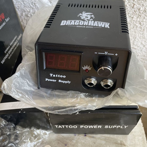 Dragonhawk Tattoo Coil Set used with extra practice materials