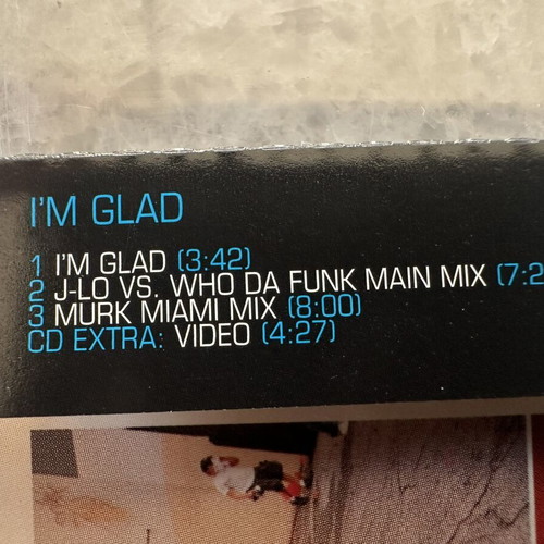 Jennifer Lopez I'm Glad CD single, pop